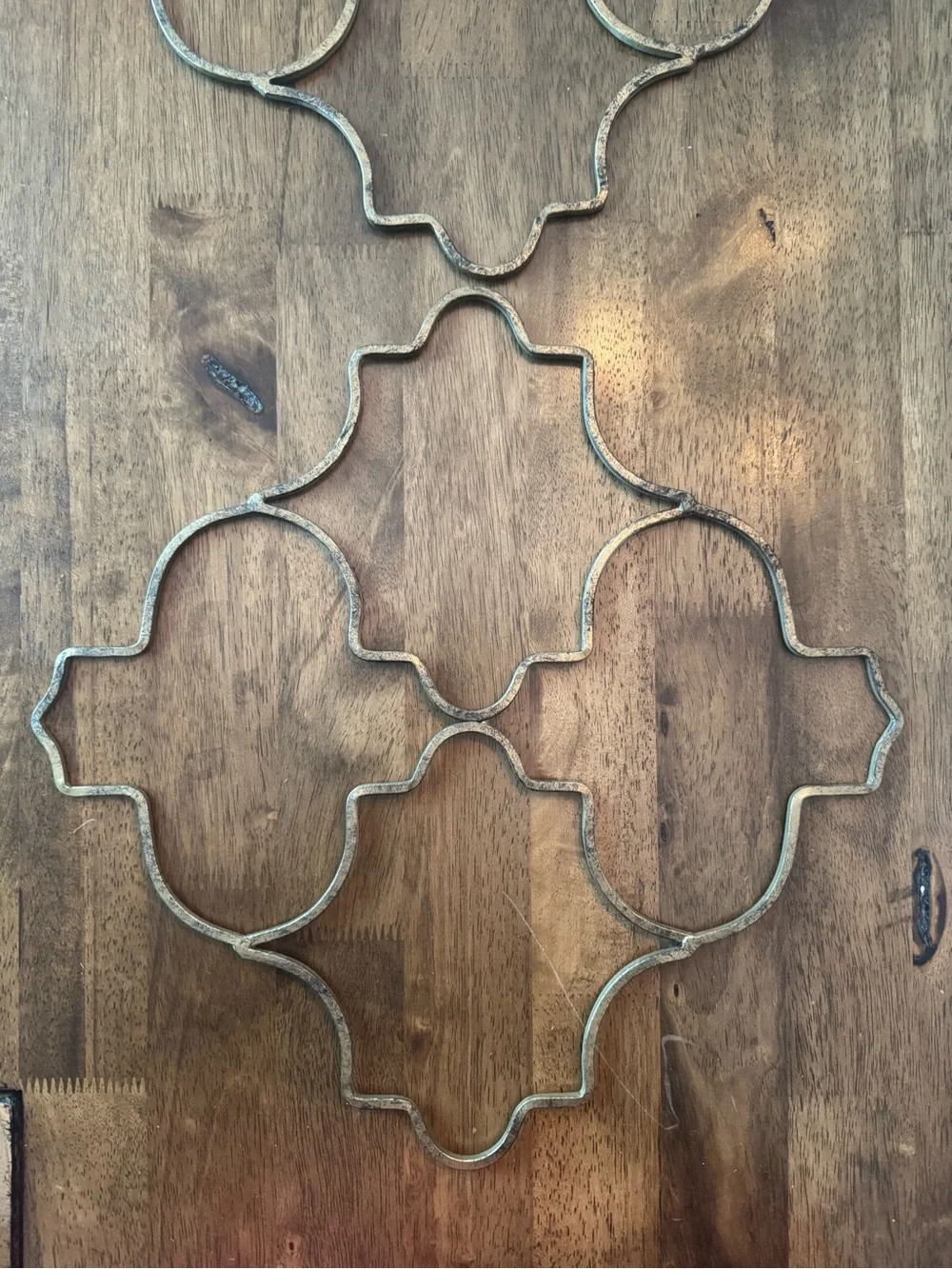 Set of 2 Gold Metal Moroccan Tile Wall Decor